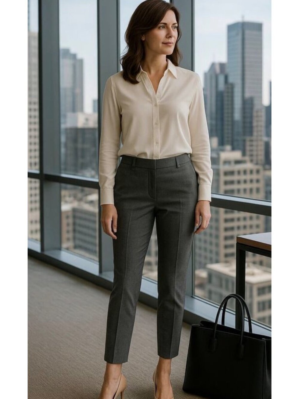NWT Banana Republic Sloan Slim Ankle Pants Gray Size 12 Stetch Trouser
